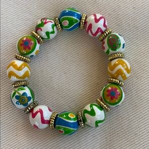 Angela Moore hand painted beaded bracelet